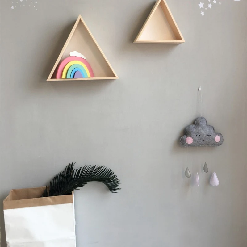 Nordic Style Felt Cloud With Face Kids Wind chimes Cloud Hanging ornament Children Room Decor Nordic Decoration For Room