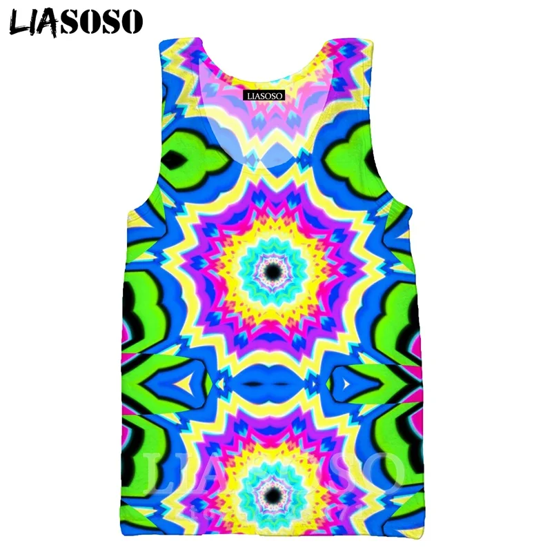 9 Psychedelic головокружение жилет LIASOSO для мужчин женщин Аниме Толстовка 3D принт повседневное O образным вырезом майка без рукавов хип хоп пуловер A328-9 - Цвет: 9