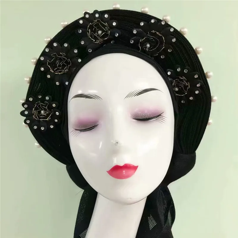 Черные африканские уже делают Sego головные уборы женские вечерние или свадебные Авто геле 1 шт./пакет