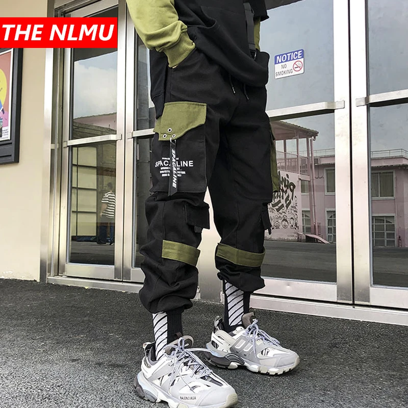 

Hip Hip Cargo Harem Pants Men Multi-pocket Elastic Waist Joggers Pant 2019 Autumn Fashion Streetwear Trousers WG605