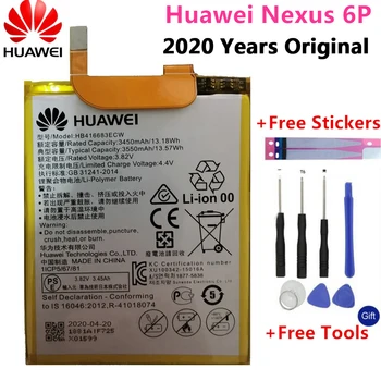 

Original battery HB416683ECW Rechargeable Li-ion phone battery For Huawei Nexus 6P H1511 H1512 3450mAh with Glue Sticker+Tool