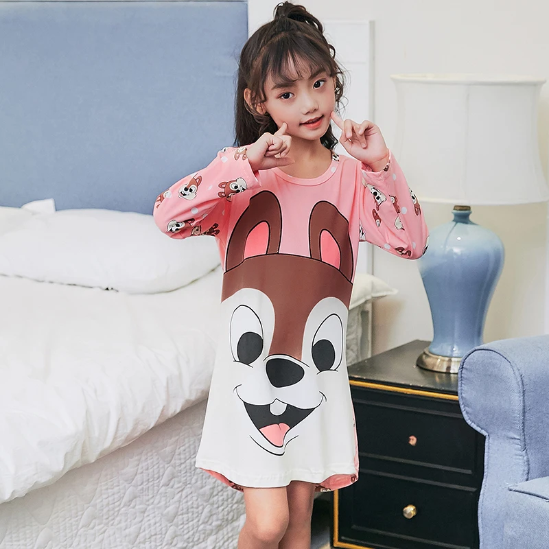 New Design Spring Autumn Children's Long-sleeved Cotton Nightgown Girls Cartoon Children's Pajamas Baby Sleepwear Dress 2-16yrs - Цвет: STYLE  9