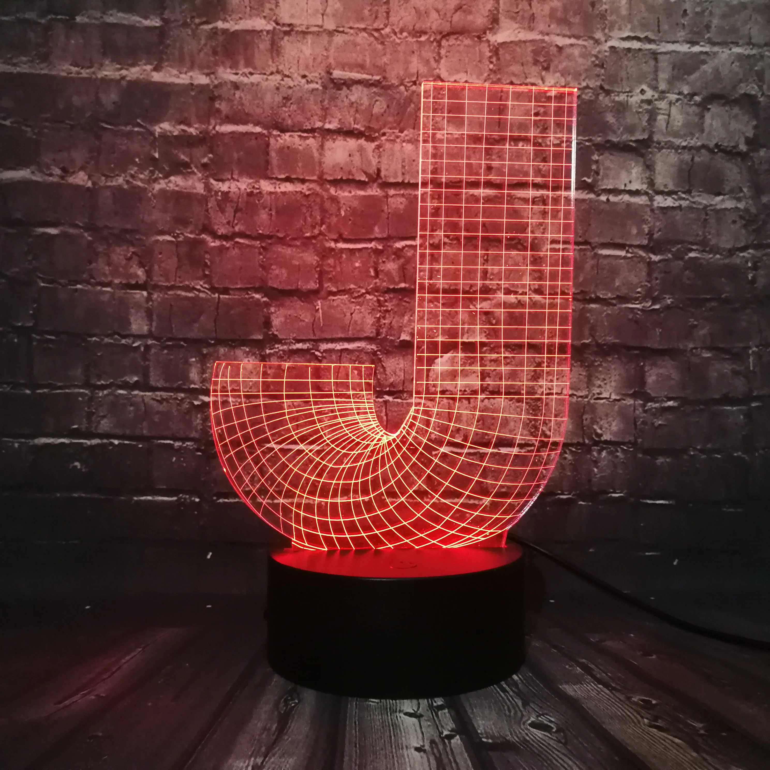 

New 3D nightlight alphabet letter J 7 color change Desk Table Led bulb USB Touch Remote Controller lightbox Christmas Decor gift
