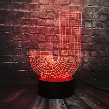 

New 3D nightlight alphabet letter J 7 color change Desk Table Led bulb USB Touch Remote Controller lightbox Christmas Decor gift