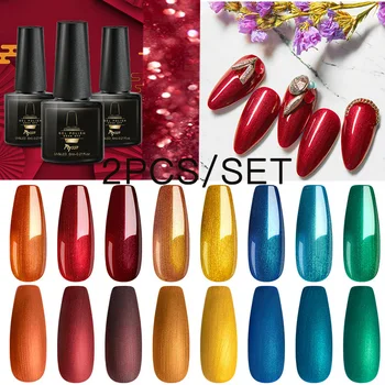 

Mtssii 2pcs/lot 6ml Gel Nail Polish Mirror Metal Color Soak Off Uv Gel Varnish Matte Top Coat Needed Nail Art Lacuqer