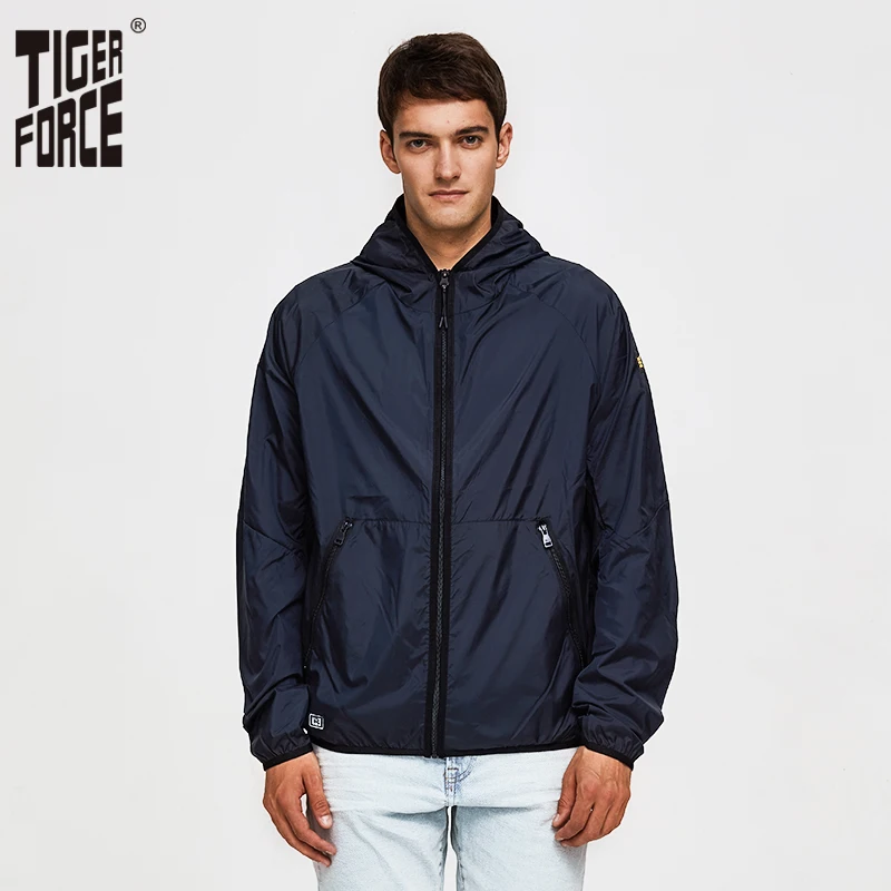 Мужская куртка с капюшоном Tiger Force Ультралегкая дышащая защитой от солнца