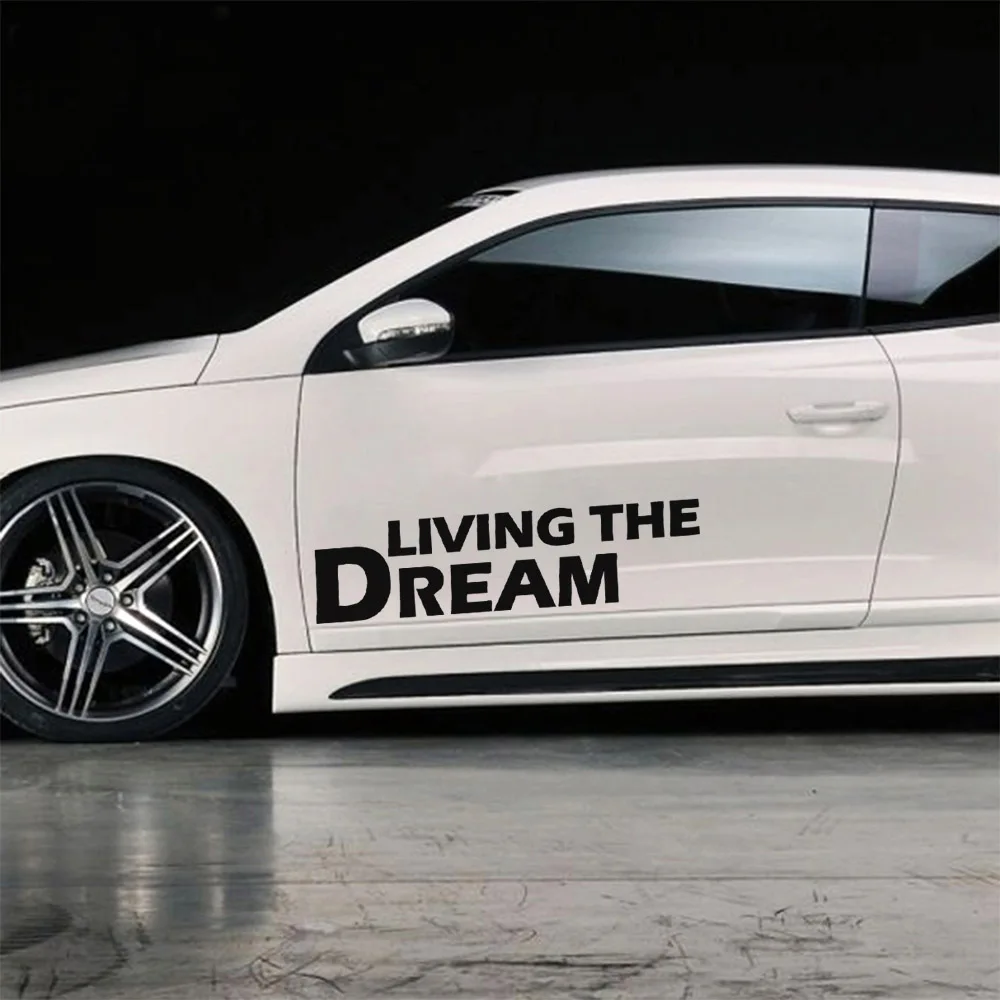 Стильная наклейка на боковые двери автомобиля living the dream | Автомобили и мотоциклы