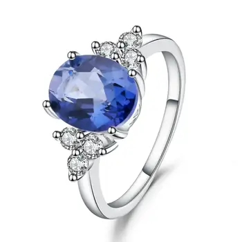 

Gem's Ballet 2.37Ct Natural Iolite Blue Mystic Quartz Ring For Women 925 Sterling Silver Gemstone Engagement Ring Fine Jewelry