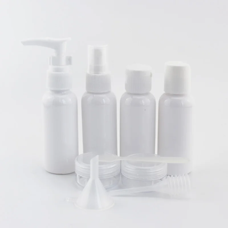 White Bottle A Tool 7 шт./компл. 10 шт./компл. портативная, для путешествий, косметическая комплект бутылок персональный уход контейнер для макияжа бутылки самолетом спрей лосьон-крем с дозатором - Цвет: White Bottle A Tool