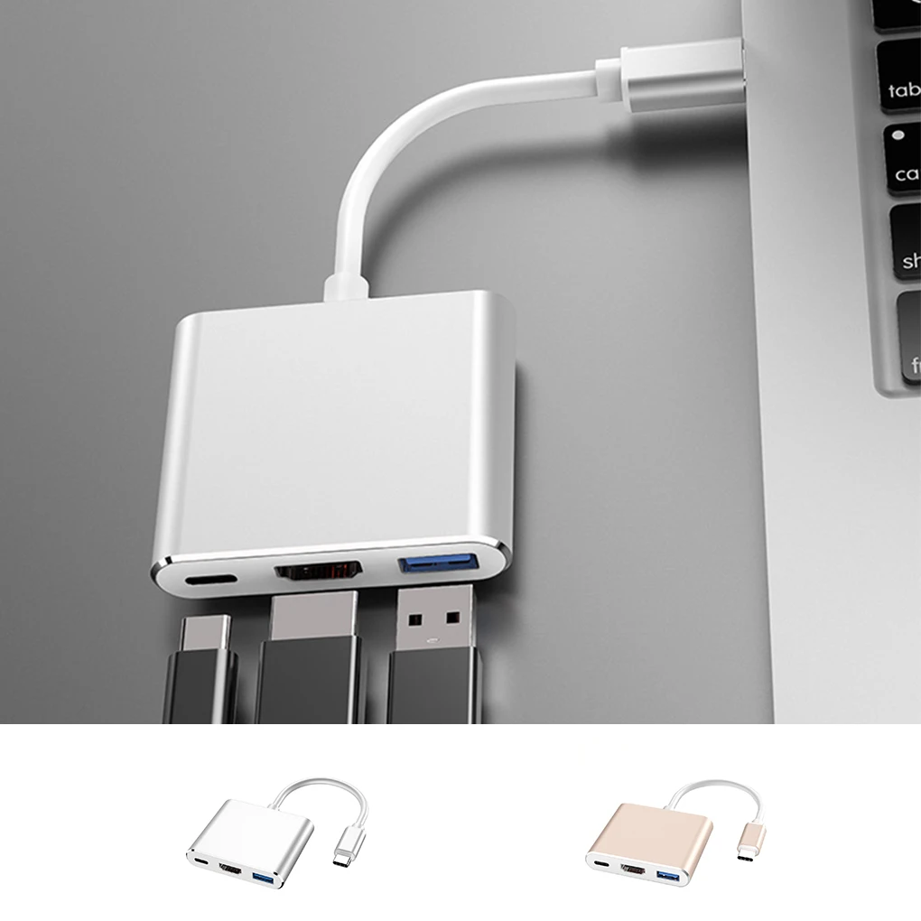 USB C концентратор тип-c к VGA USB3.0 PD зарядный адаптер ноутбук кабель конвертер док-станция