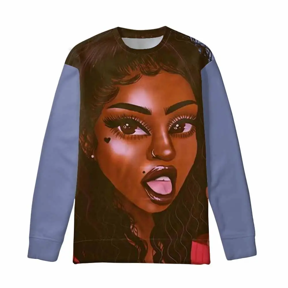 FORUDESIGNS/толстовки для подростков Kawaii женский черный художественный Африканский свитер для девочек Спортивная одежда Женская Осенняя Толстовка женские пуловеры - Цвет: YQ4552Z73