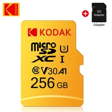 Oryginalna karta pamięci KODAK 256GB 128GB U3 4K karta Micro SD 64GB 32GB A1 SDHC Microsd UHS-I C10 TF Trans Flash Microsd tanie tanio NONE Wysoka prędkość odczytu i zapisu Telefon komórkowy Do przechowywania plików Class 10 TFUNC032G CN (pochodzenie)