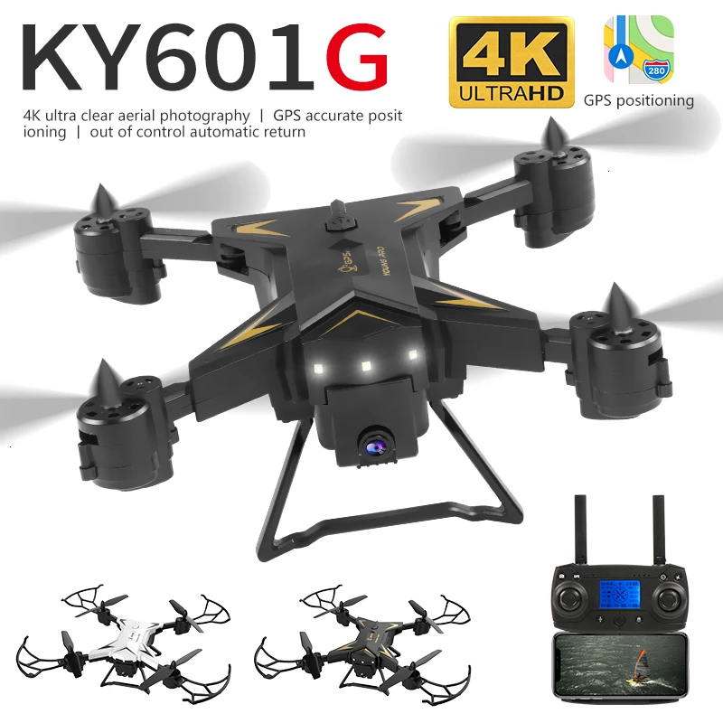 RC Drone KY601G GPS Quadcopter with 5G 4K HD Camera 2000 Meters Control Distance Pro Selfie Follow Me Quadrocopter Toy VS E520S | Игрушки и