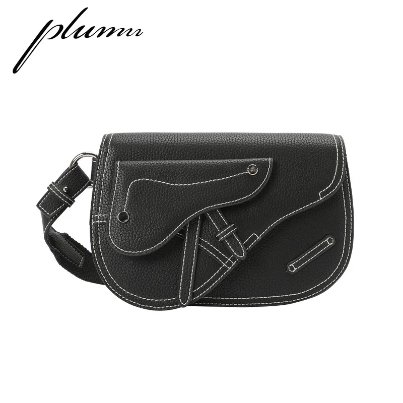 

Plumn Leather Saddle Bag Shoulder Strap Straddle Chest Bag Waist Bag