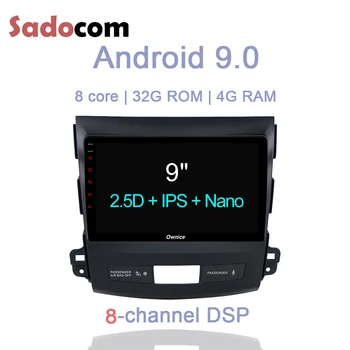 

DSP 9" Android 9.0 Car DVD Player 8 core 32GB ROM 4GB RAM WIFI BT GPS RDS Radio camera TPMS OBD For Mitsubishi Outlander 2007