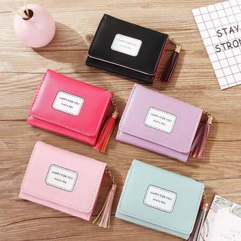 

Wallet Coin Purse With Tassel Pendant Women Small Exquisite Women Card Holder 2020 New Fashion Coin Purse Femme