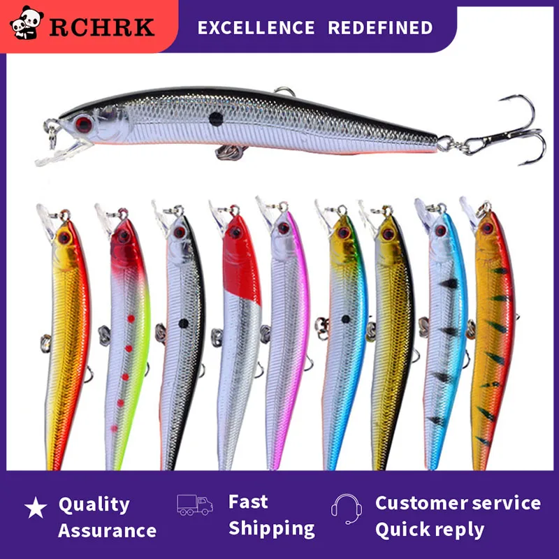 Floating Minnow Fishing Lure 7.5/10/14CM Swim Wobblers Artificial Hard Bait Crankbait For Bass Pike Lues Gear Universal | Спорт и