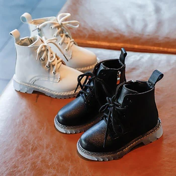 

Kids Boots Girls Boots PU Leather Boots British Style Martin Boots Kids Shoes Girls Shoes