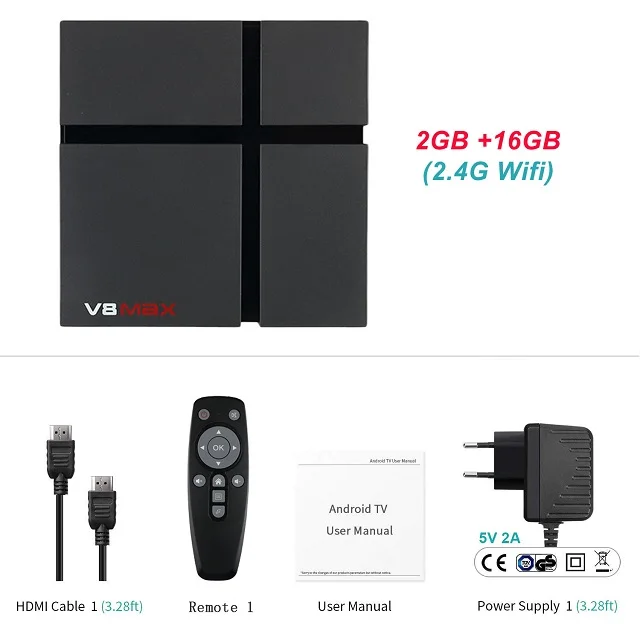 2GB 16GB V8 Max Smart Android 8,1 ТВ приставка 4 Гб ОЗУ 32 Гб 64 Гб Amlogic S905X2 LPDDR3 Wifi Беспроводная приставка 4K HD YouTube 2GB16G ОТТ ТВ приставка - Цвет: 2GB 16GB