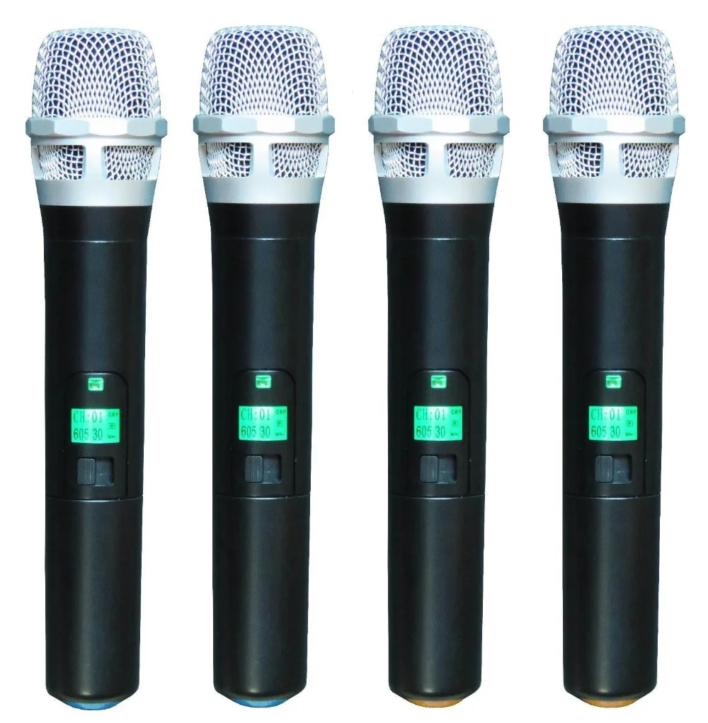 4channel wireless handhald uhf microphone system pro mic