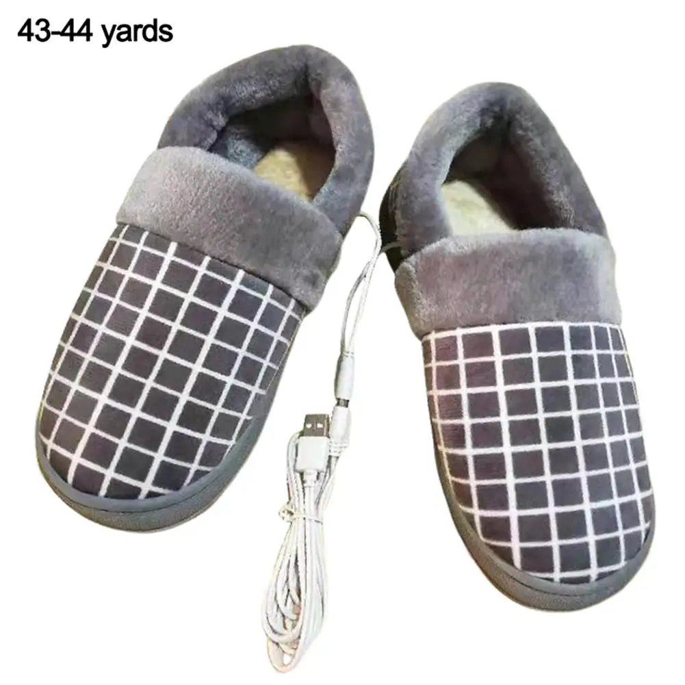 Теплые тапочки; хлопковая теплая обувь с USB; удобные плюшевые тапочки для холодной зимы - Цвет: USB Green