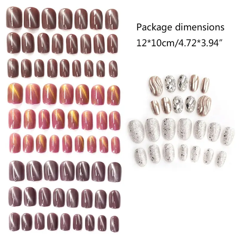 24 шт./компл. 3D модные пальцы Готовые накладные ногти полностью накладные ногти с двусторонней клейкой Простая установка для ногтей декор наклейки для девочек U90F