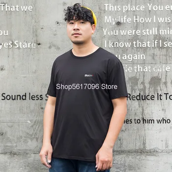 

Big Size Short Sleeve T Shirt Male Loose Round Neck White T Shirt Plus Fat Plus Men Leisure Backing Shirt