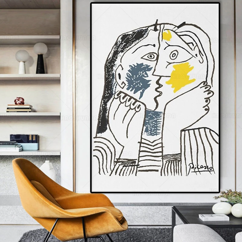 Pablo Picasso (Pablo Picasso) cuadro sobre lienzo para pared, dibujos  animados e impresiones para sala de estar, Mural de decoración del  hogar|Pintura y caligrafía| - AliExpress