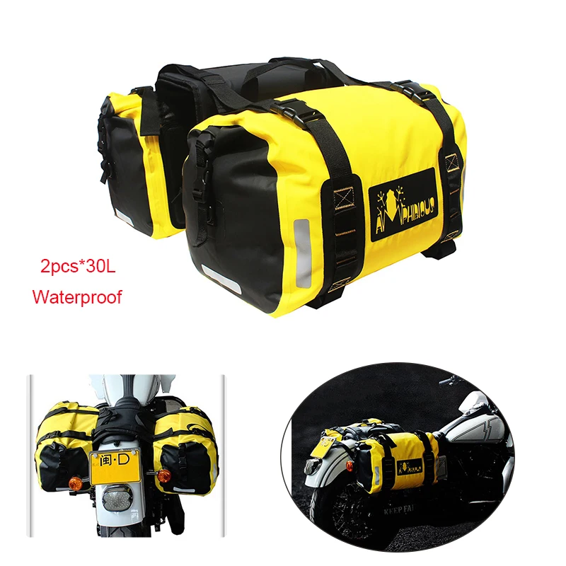 

2pcs*30L Motorcycle Saddle Bag Kit Knight Rider Motorcycle Bag Waterproof For Sportster for BMW For Kawasaki Vulcan for Ducati