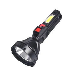 Lampe de poche étanche à LED avec chargeur USB, 4 Modes d'éclairage, COB, batterie 1200mAh intégrée, pour le cyclisme en plein air, 1 pièce 
