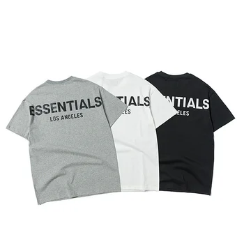 

2019 Fog ESSENTIALS LOS ANGELS 3M Reflection Logo Printed Women Men T shirts tees Hiphop Streetwear Men Cotton T shirt