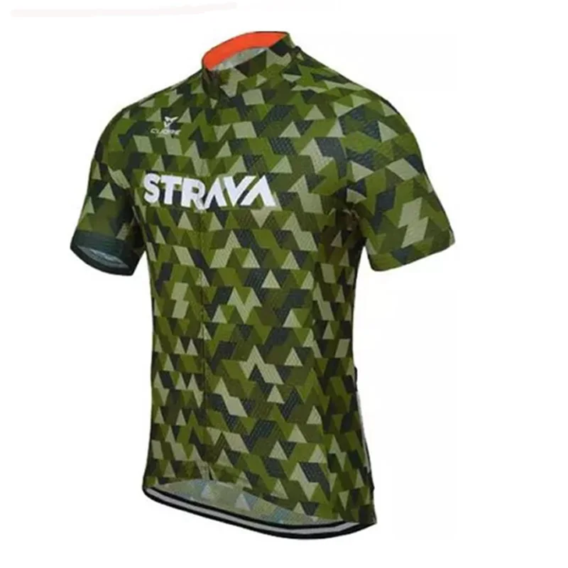 

LairschDan 2019 Camouflage STRAVA Pro team Cycling Jersey Bike Wear Roupa Para Ciclismo Breathable Bicycle Clothing 16D PAD