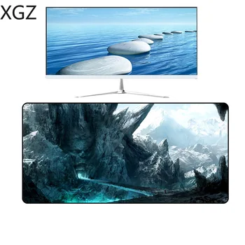 

XGZ Hot Fantasy Glacier World Large Game Mouse Pad Black Cuff Washable Mousepad for Laptop Keyboard Desk Mat Dota 2 CSGO