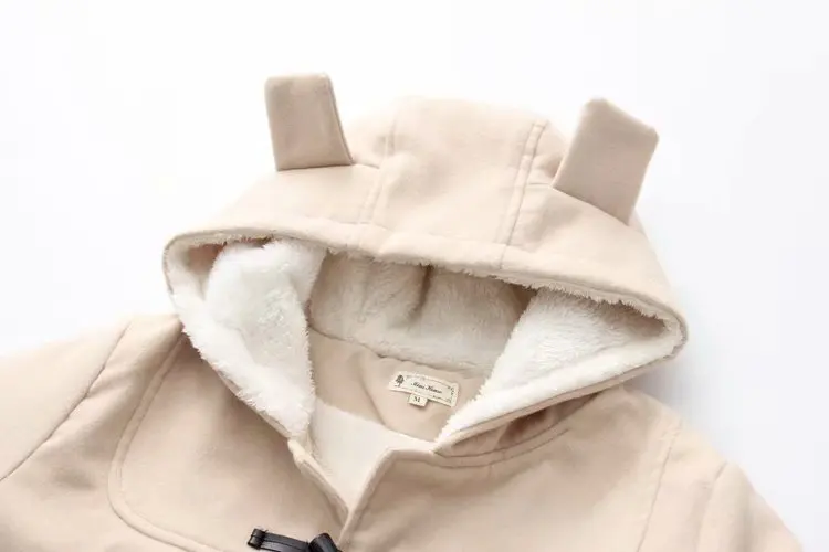 New Style College Toggle Woolen Jacket Student Loose-Fit Hooded Thick Lamb's Wool Duffle Coat S22533