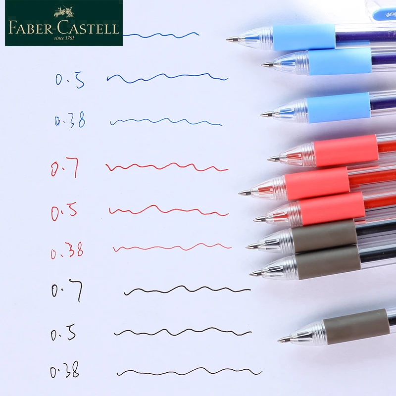 Faber Castell набор гелевых ручек чернильная ручка экзамен 0,38/0,5/0,7 мм черный/красный/синий канцелярских принадлежностей мягкое написание школьные канцелярские товары JR гелевая ручка