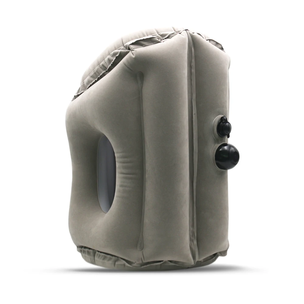 Push Type Portable Travel Pillow Inflatable Pillows Air Soft Cushion Trip Portable Innovative Products PVC Flocking Pillow - Цвет: Push Type