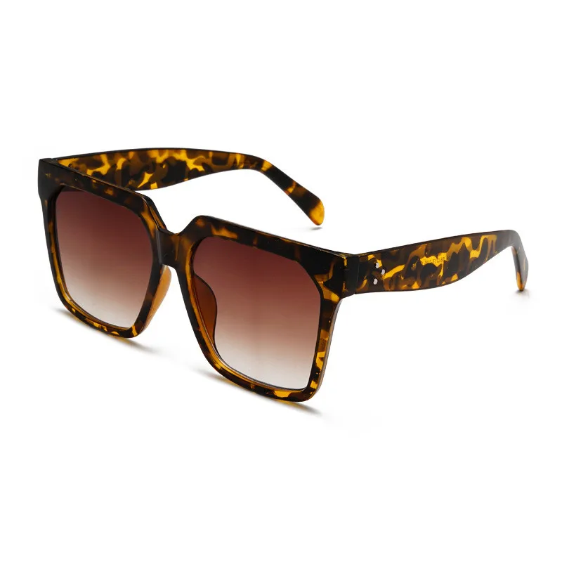 leopard brown Женские Мужские леопардовые негабаритные Солнцезащитные очки Модные Винтажные Роскошные брендовые большие линзы с цветной оправой UV400 женские солнцезащитные очки оттенки очки - Цвет линз: leopard brown