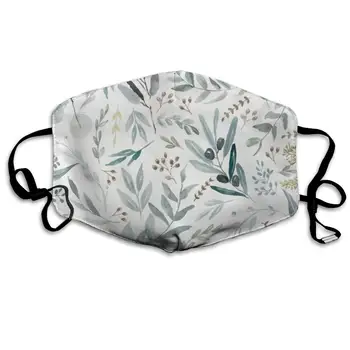 

Garde Art Studio Washable Recycling Mouth Masks, Healthy Durable Polyester & Anti Dust Half Face Masks, Eucalyptus Pattern Comfy