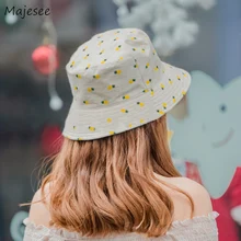 Женские милые шляпы с фруктовым принтом, Купольные каваи, милые девичьи шляпы, подходят ко всему, летние, корейский стиль, женская шляпа, шикарная, Harajuku, повседневная, Новинка