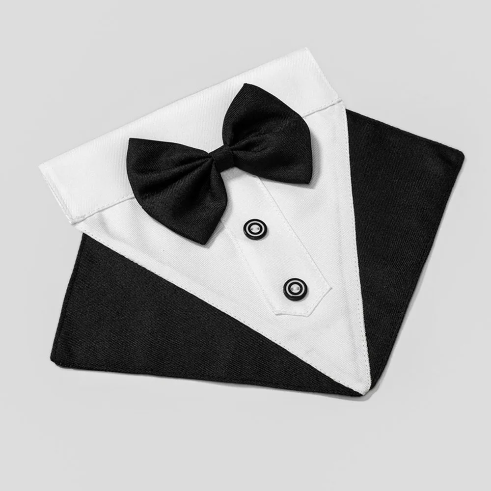 Title 38, Formal Dog Tuxedo Wedding Bandana Collar with B...