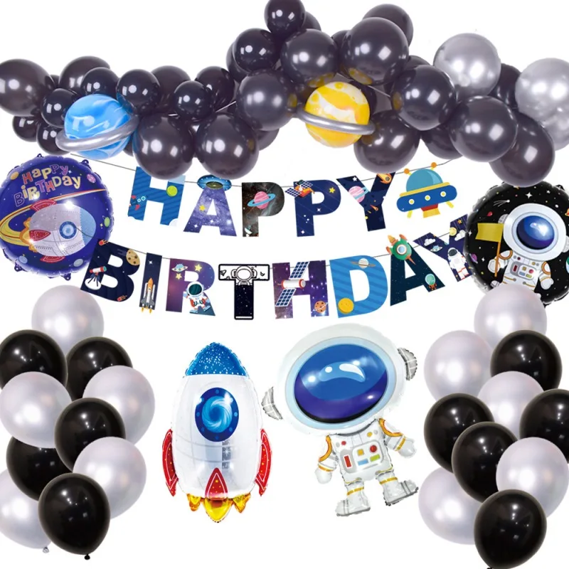 

Outer Space Party Astronaut Rocket Ship Foil Balloons Galaxy/Solar System Theme Party Boy Kids Birthday Party Decoration Favors