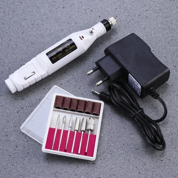 

Pen Shape Professional Electric Pen Pedicure File Polish Manicure Machine Nail Drill Art Tool Bit Acrylic Feet Care - White (Eur