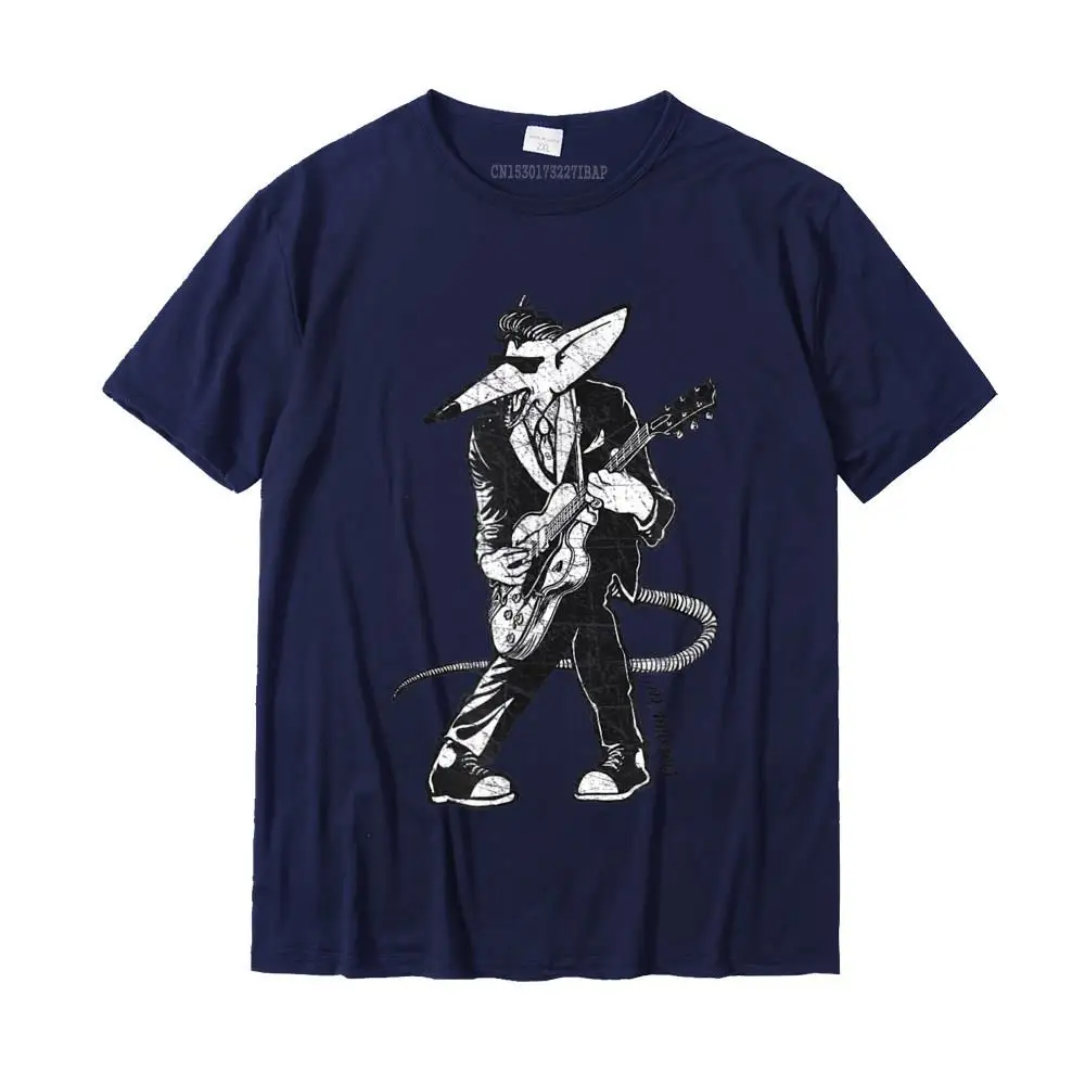 Normal Normal O Neck Tshirts Autumn Tops & Tees Short Sleeve for Men Newest 100% Cotton Comics T-Shirt Drop Shipping Rockabilly Rats 50's Guitar Player T-shirt__26558 navy