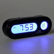 1 шт. приборная панель двусторонняя клейкая люминесцентная подсветка автомобильные часы-термометр ЖК-дисплей 2 в 1 электронные часы украшение орнамент