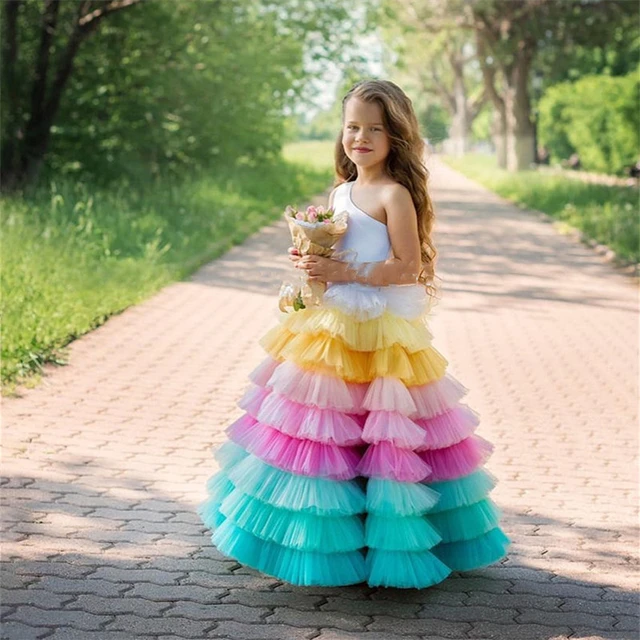 New Fancy Flower Girl Dresses kids Party Long Gown for Girls