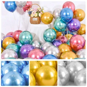 

50pcs 10 inch 1.8g Gold Black Silver Latex Helium Balloons Wedding Birthday Baby Shower Party Decor Supplies Kids Toy air ballon
