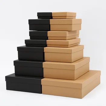 

DIY customization paper box with window white/black/kraft paper Gift box cake Packaging For Wedding home party muffin packaging
