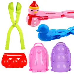 Pince à boules de neige en plastique pour enfants, 1 pièce, outil de moulage de sable pour la lutte contre les boules de neige, jouets de sport de plein air amusants 