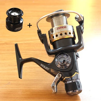 

Fishing Carp Reels Double Brake Metal Spool Spinning Reel 3000 with Spare Spool Stainless Steel Bearing Line Spool Saltwater