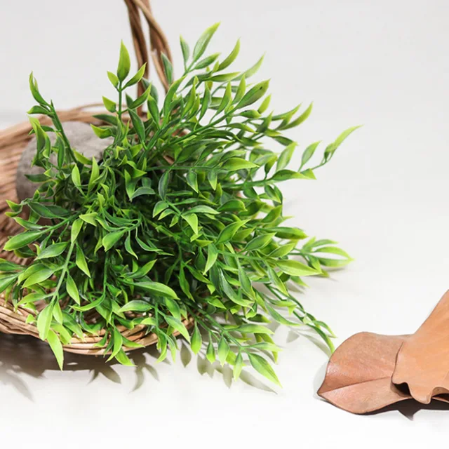 Szimuláció Bonsai Zöld Levél Hamis Virág Asztal Dekoráció Pép Csereprő Növény Otthoni Kerti Zöldítő Dísz - Image 3